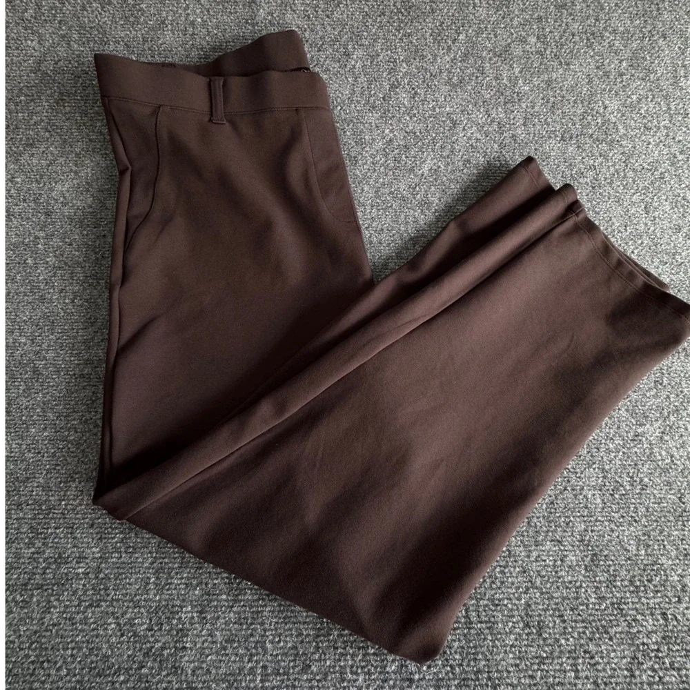 Quince Ultra-Stretch Ponte Straight Leg Pants Brown XL X-Petite - Picture 1 of 7